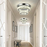 11.8" Modern Crystal Chandelier LED Flush Mount Ceiling Light Remote